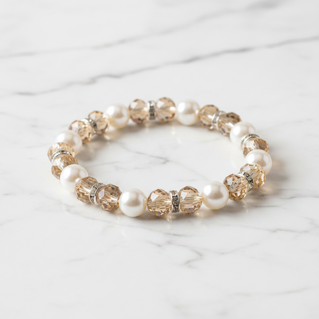 Bracelet blanc champagne