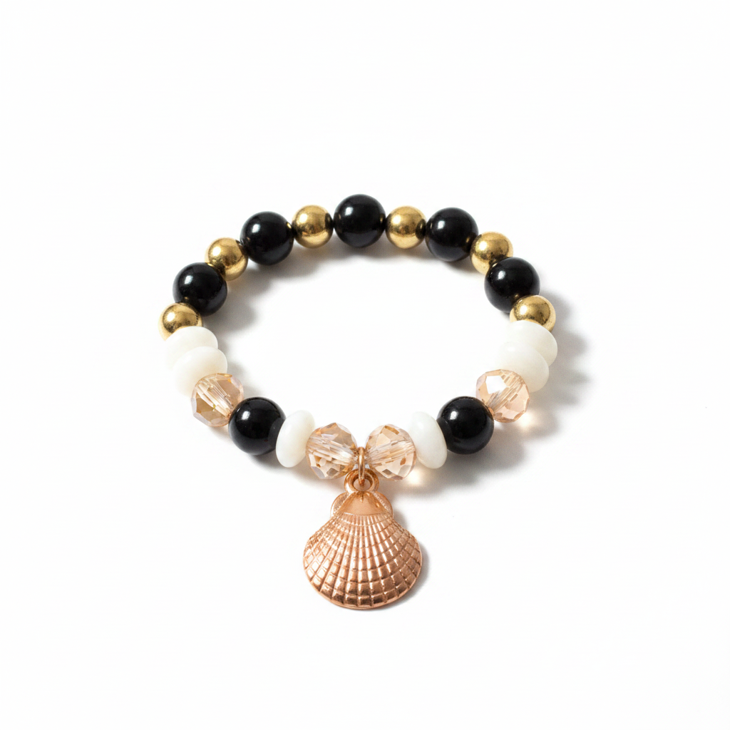 Bracelet Onyx & Coquillage