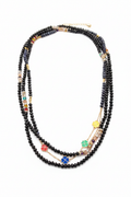 Collier multi-rangs en perles noires