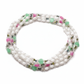 Collier perles blanches multirang