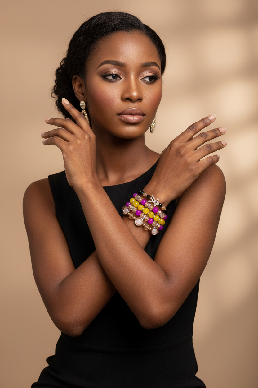 Mannequin bracelets stackés studio