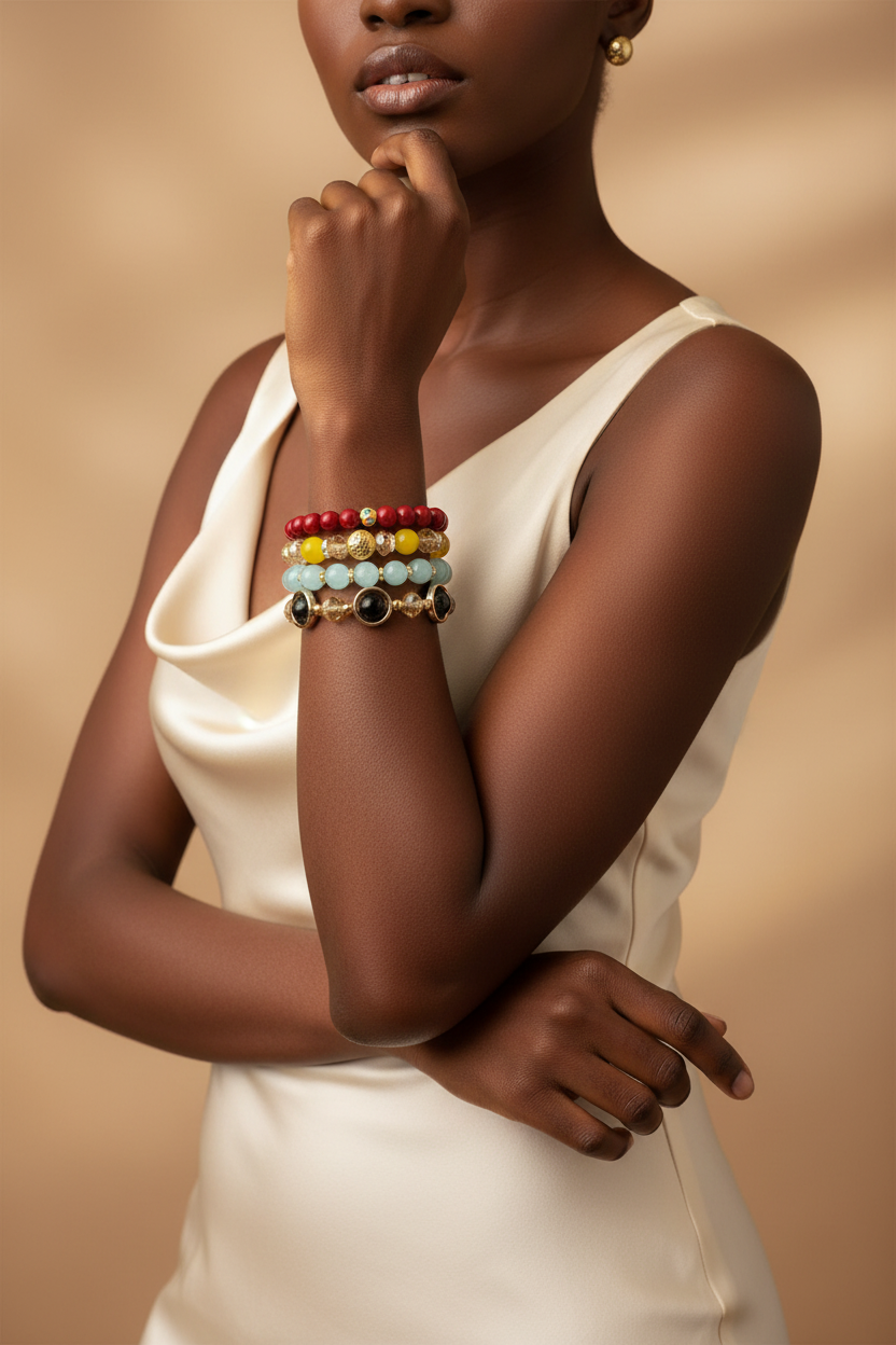 Mannequin bracelets stackés