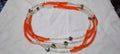Baya Flamme & Cristal —2 Chaînes de Taille Artisanales Orange & Étoiles et blanc